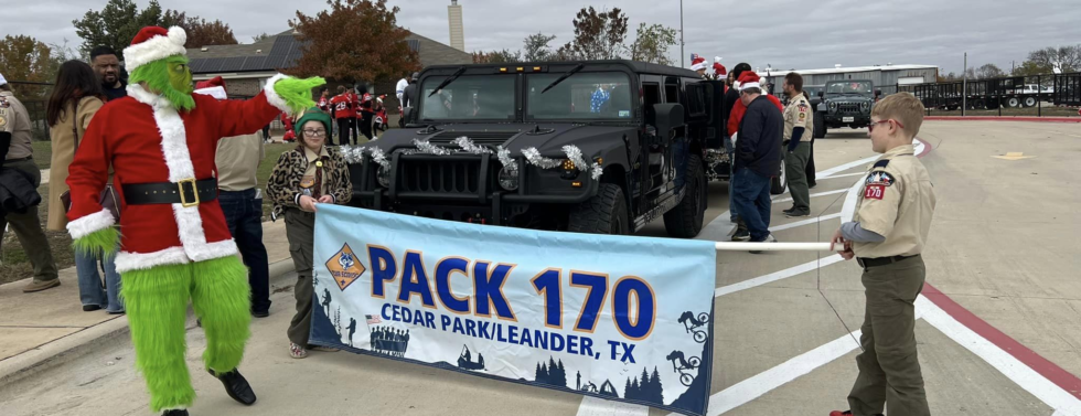 Pack 170 in the Leander Christmas Parade